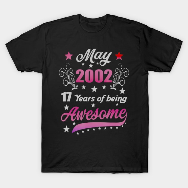 Born in May 2002 18th Birthday Gifts 18 Years Old T-Shirt by teudasfemales